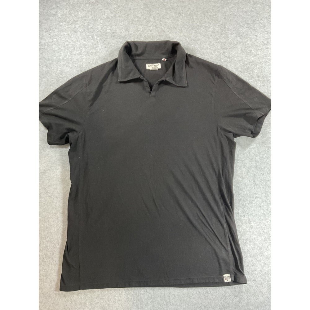Guess Jeans Mens Black Short Sleeve V-Neck Polo Shirt M44L3340 Size Large 1918